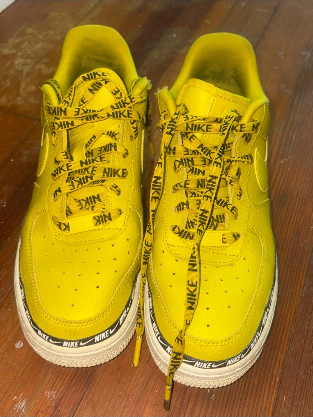 Nike Yellow Low-Top Sneakers with Branded Laces